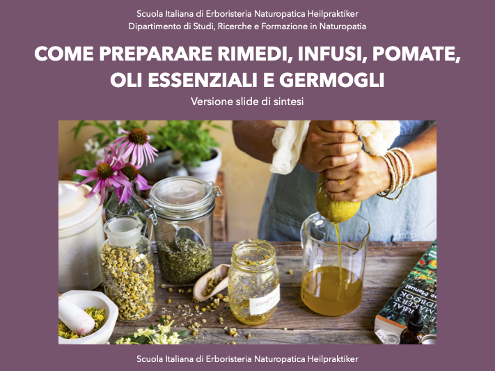 come preparare rimedi infusi pomnate olii essenziali germogli
